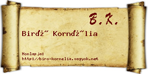 Biró Kornélia névjegykártya